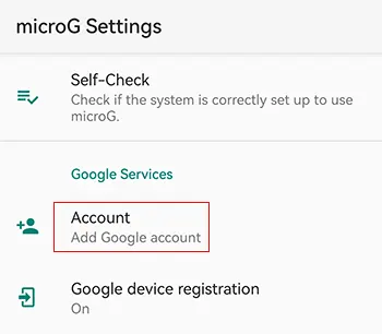 MicroG设置点击Account